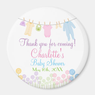 Imán ¡Gracias por venir! Pequeña ropa Baby Shower