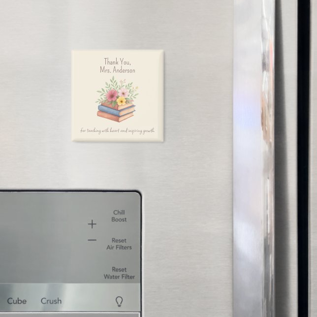 Imán Gracias Profesor - Libros y flores acuáticas - (In situ (nevera))