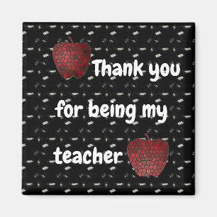Imán Gracias Profesor Mosaic Red Apples Classroom