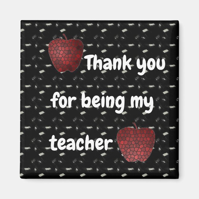 Imán Gracias Profesor Mosaic Red Apples Classroom (Frente)