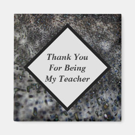 Imán Gracias profesora moderna en blanco negro