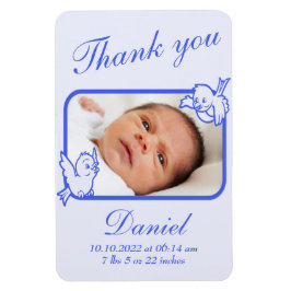 Imán Gracias tarjeta de foto de anuncio de nacimiento