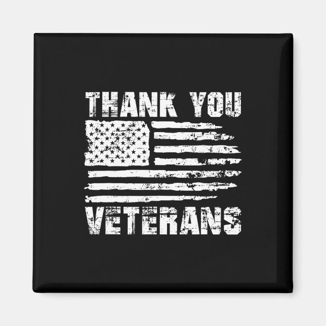Imán Gracias veteranos Veteranos de la Bandera American (Frente)