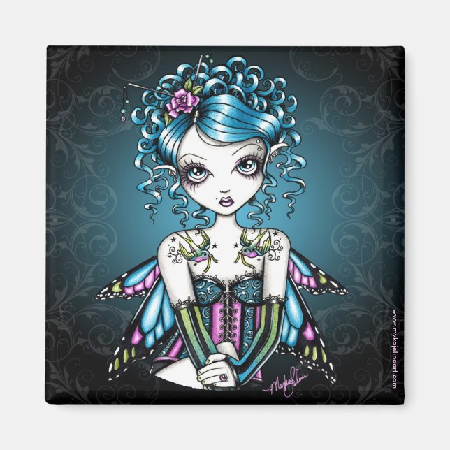 Imán "Gracie" Trague Tattoo Fairy Art Magnet (Frente)