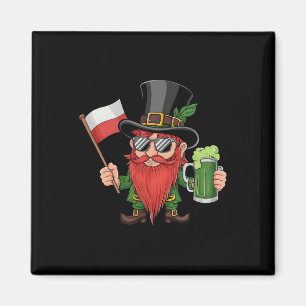 Imán Graciosa bandera polaca del Día de San Patricio en