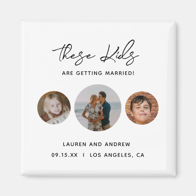 Imán Graciosa Boda Única De Fotografía Infantil Ahorra  (Frente)