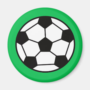 Imán Graciosa Bola De Fútbol En Fondo Verde