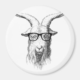 Imán Graciosa cabra hipster animal con gafas