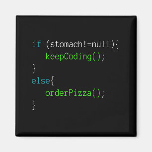 Imán Graciosa camiseta de Code Order Pizza para program
