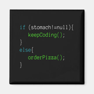 Imán Graciosa camiseta de Code Order Pizza para program