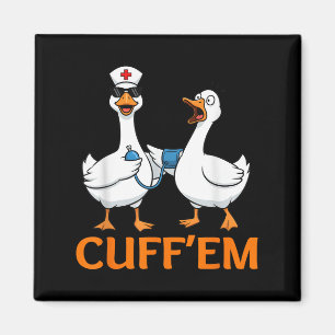 Imán Graciosa Goose Cuff'em Enfermera Gráfica Tee Hombr