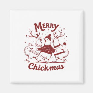 Imán Graciosa granja de Navidades de pollo a la caza de