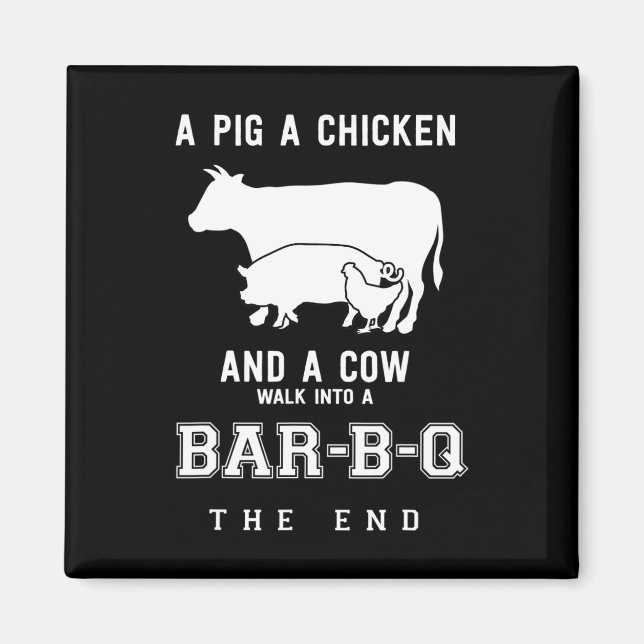 Imán Graciosa Historia De Vaca De Pollo De Cerdo Del Ma (Frente)