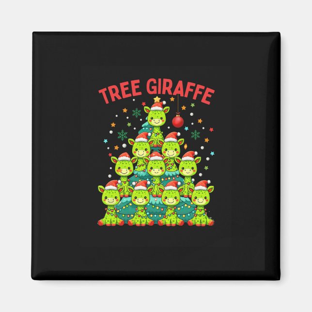 Imán Graciosa jirafa de árbol de Navidad (Frente)