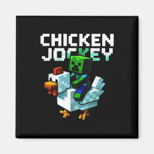 Imán Graciosa jockey sobre pollo Zombie Pixel Art Gamer