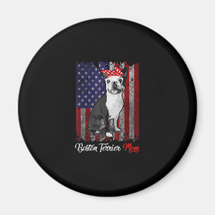 Imán Graciosa Mamá Terrier de Boston Bandera Americana
