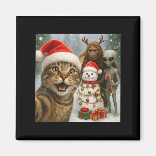 Imán Graciosa Selfie De Gato Navidad Con Alienígenas Y