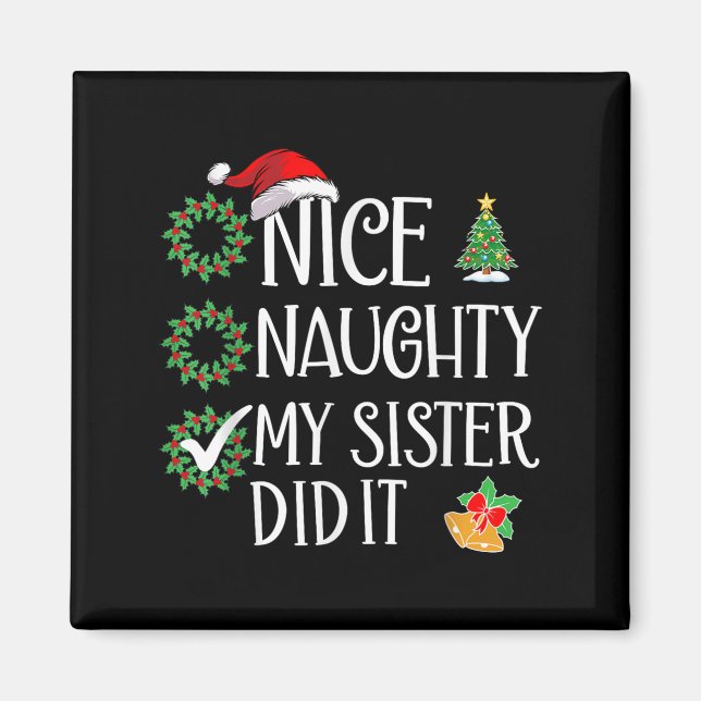 Imán Graciosa traviesa mi hermana hizo Navidad (Frente)