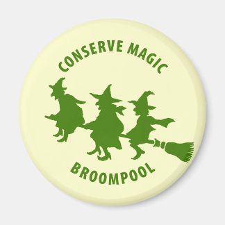 Imán Graciosamente las brujas de Halloween están verdes