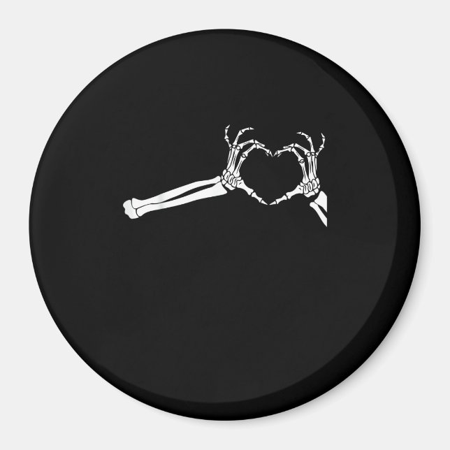 Imán Graciosas Manos del Corazón Skeleton. Halloween Co (Frente)