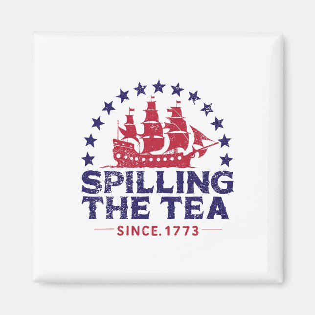 Imán Gracioso 4 De Julio Derramando El Té Desde 1773 Cu (Frente)
