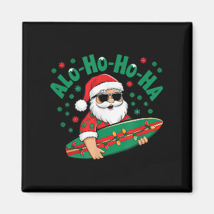 Imán Gracioso Alo-ho-ha Santa Surfing Christma