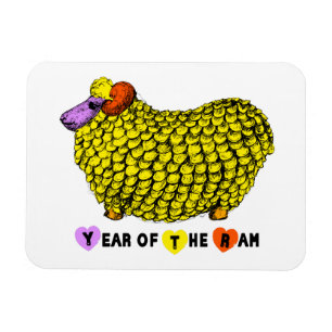 Imán Gracioso Año Chino Amarillo Ram Año Zodiaco Cumple