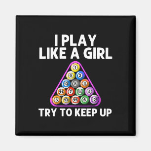 Imán Gracioso Arte Billar Para Mujeres Chicas Mamá 8 Pe