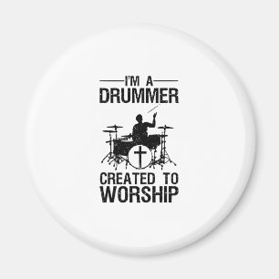 Imán Gracioso Arte De Drummer Cristiano Para Hombres Mu