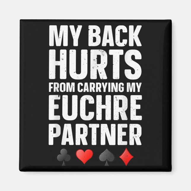 Imán Gracioso Arte Euchre Para Hombres Mujeres Socias E (Frente)