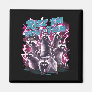 Imán Gracioso Autismo Autista De Racoon Meme Rizz Em Co