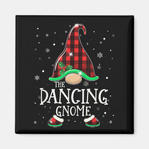Imán Gracioso baile Gnome Buffalo Plaid Mateo Christm