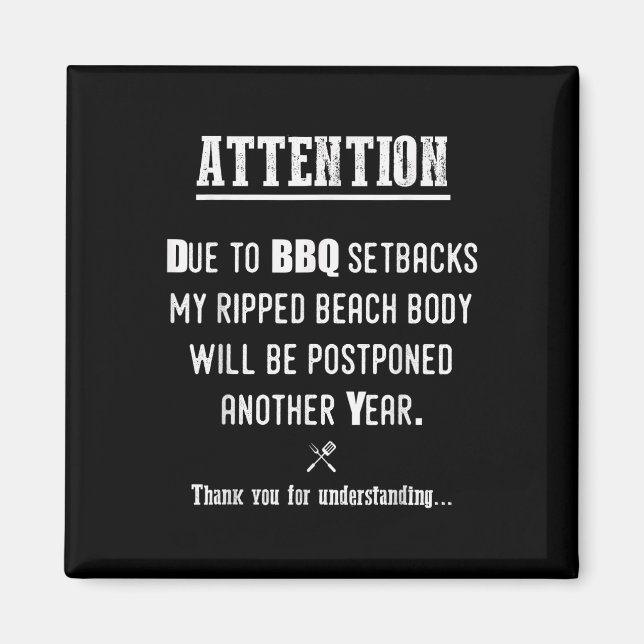 Imán Gracioso Bbq Para Los Amantes De Pitmasters Y amp; (Frente)