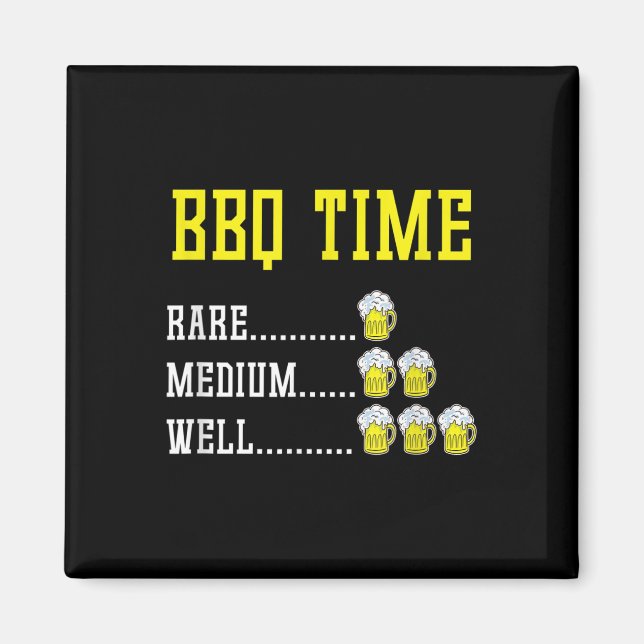Imán Gracioso Bbq Timer Beer Regalo Tabaco de carne Bar (Frente)