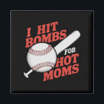 Imán Gracioso Béisbol Retro Golpeé Bombas Para Mamás Ca<br><div class="desc">Gracioso Béisbol Retro Golpeé Bombas Para Mamás Calientes</div>