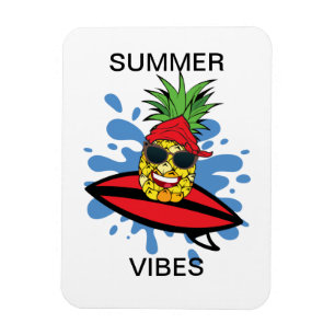 Imán Gracioso Birthday Surfing Pineapple