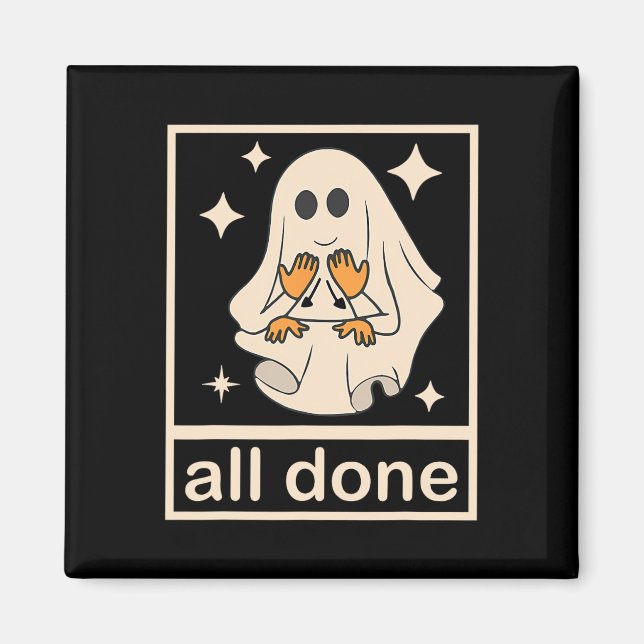 Imán Gracioso Boojee Ghost All Done Slp Speech Therapec (Frente)