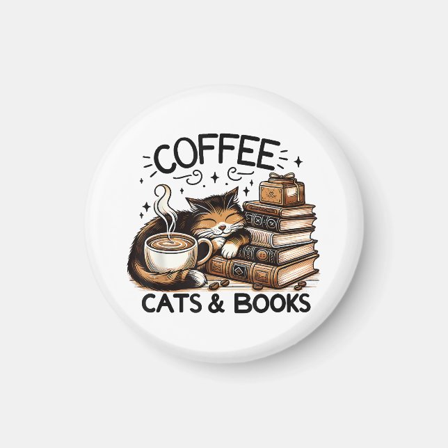 Imán Gracioso Café Café Los Libros De Idea De Regalo A  (Frente)