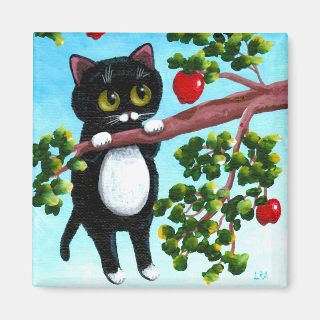 Imán Gracioso Cat Apples Creationarts (Frente)