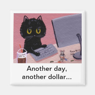 Imán Gracioso Cat Mouse Magnet creationarts Lisa R Adam