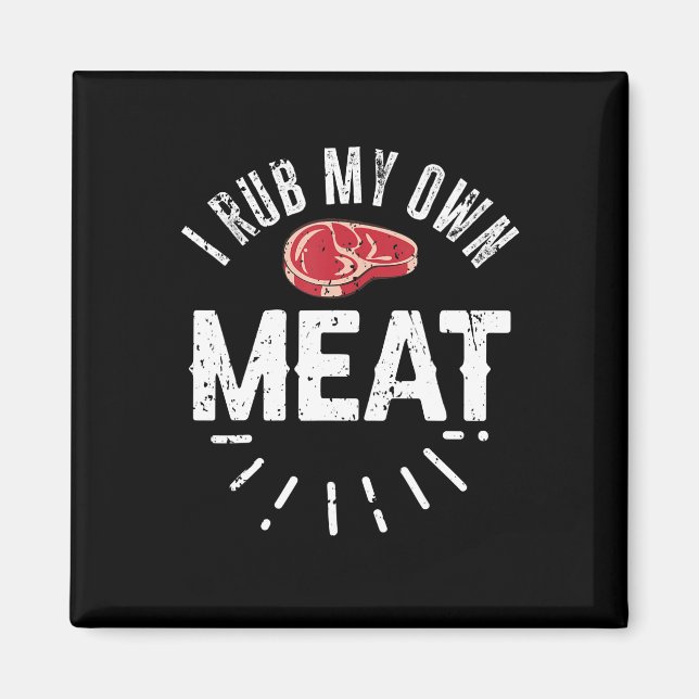 Imán Gracioso Chiste de Chef BBQ Ropa mi propia carne (Frente)