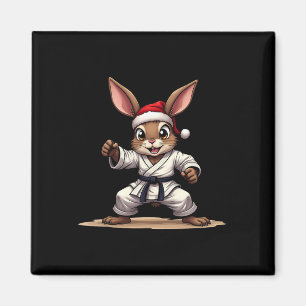 Imán Gracioso Conejo Animal En Karate Uniforme Para Chr