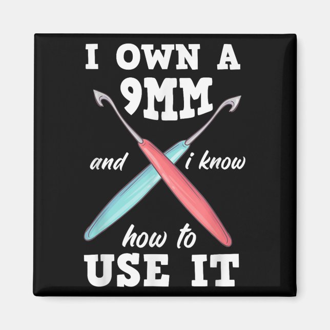 Imán Gracioso Crocheting Crochet (Frente)