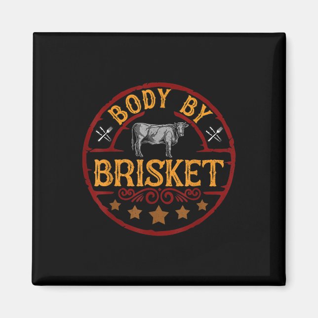 Imán Gracioso Cuerpo De Brisket Barbeque Bbq Grilling M (Frente)