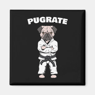 Imán Gracioso Cute Pug Karate Black Belt Martial Art Lo