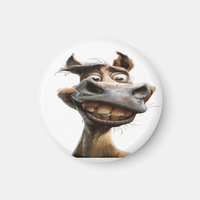 Imán Gracioso diseño de arte burro (Frente)