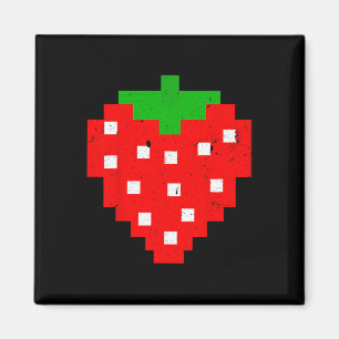 Imán Gracioso disfraz de videojuego Pixel Strawberry 80