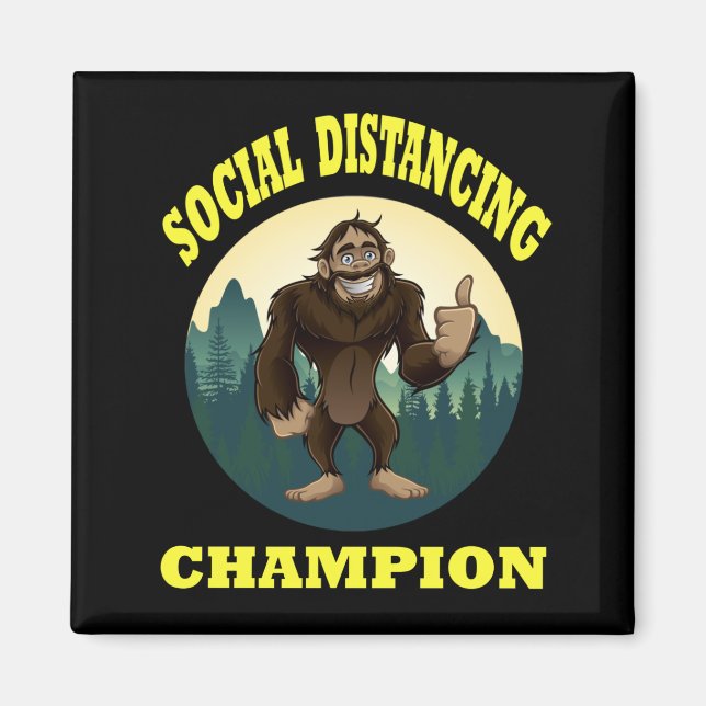 Imán Gracioso distanciamiento social de pie grande (Frente)