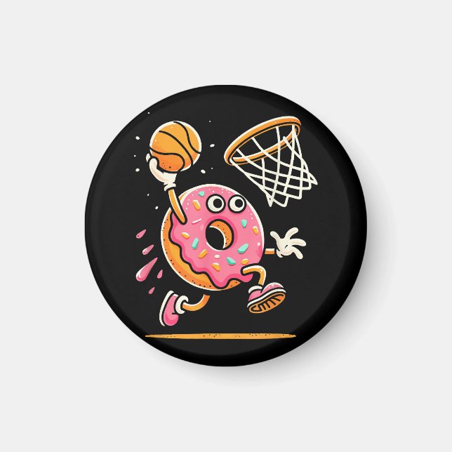 Imán Gracioso Donut Dunking Basketball Food Champ Sport (Frente)