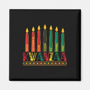 Imán Gracioso Feliz Kwanzaa Principios de Kinara Velas 